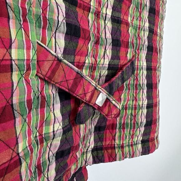Christopher & Banks Quilted Plaid Snap Up Vest Red Multi Women's Size Medium - Picture 9 of 13